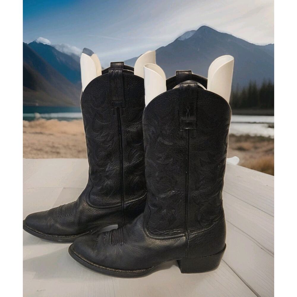 Ariat Men's Heritage Western R Toe Black Deertan Boots 10002218 Size 7.5D